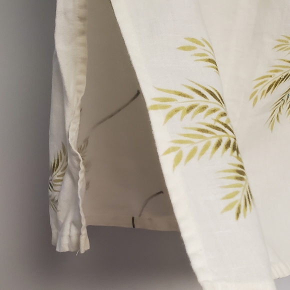 Uniform Paul Richard 100% Linen  Palm Tree 2 Slit Side Maxi Skirt Size Large - Picture 6 of 6